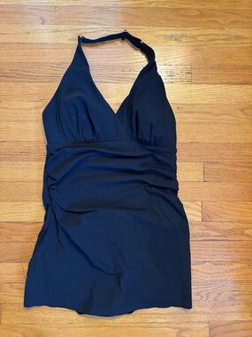 L.L. Bean Black Halter One-Piece Swimdress